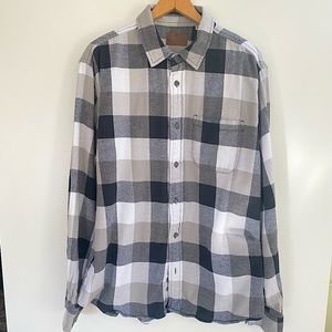Woolrich Men’s Black/white/gray Plaid Flannel Shirt XL